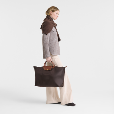Le Pliage Original L 旅行包 , 摩卡色 - 再生帆布