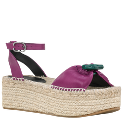 Roseau 坡跟麻底鞋 , 紫色 - 皮革