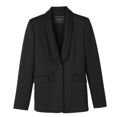 Fitted jacket , Black - Jersey