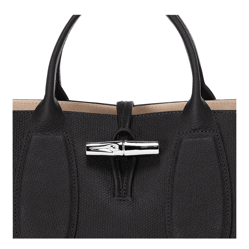 Roseau M Handbag , Black - Leather  - View 7 of  7