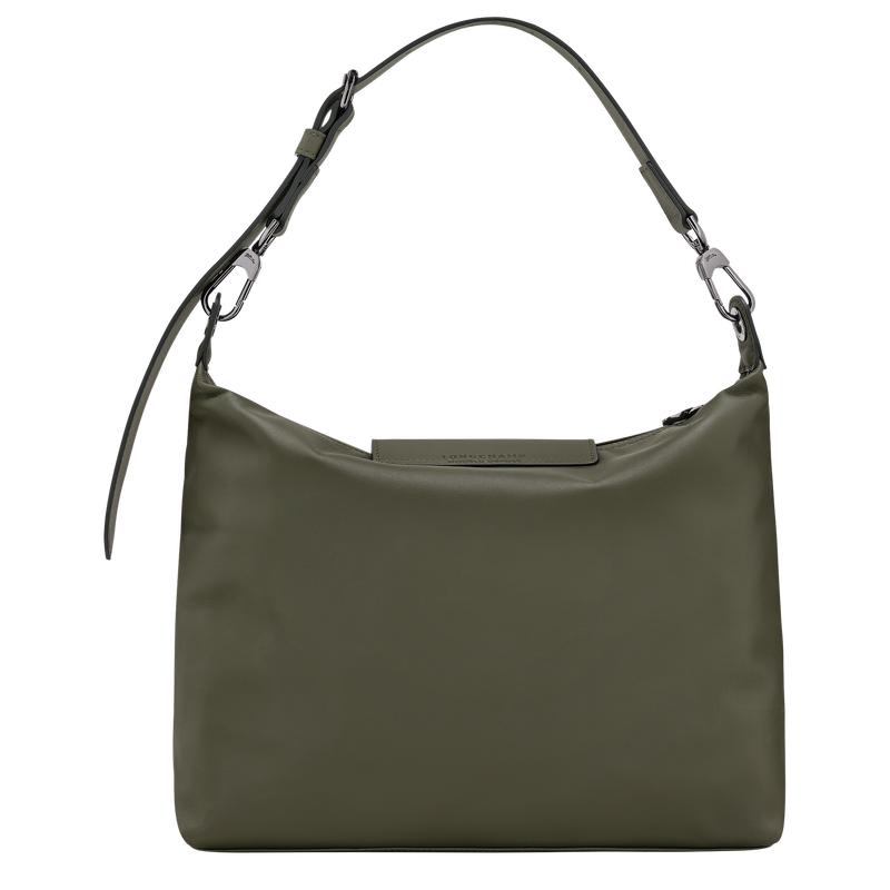 Le Pliage Xtra M Hobo 袋 , 冷杉色 - 皮革  - 查看 4 6