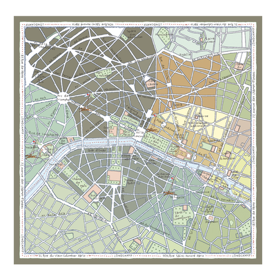 A la D&eacute;couverte de Paris 丝巾 90 , - 真丝