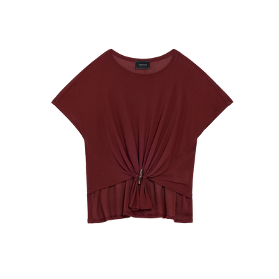 Top , Burgundy - Crepe jersey