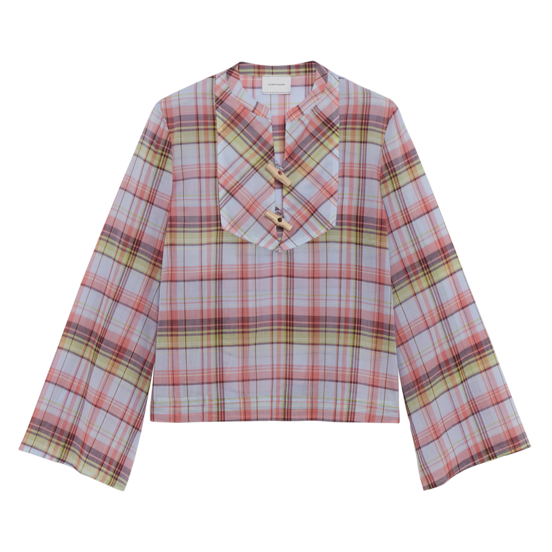 衬衫 , 天空蓝 - 格纹棉纱  - 查看 1 2