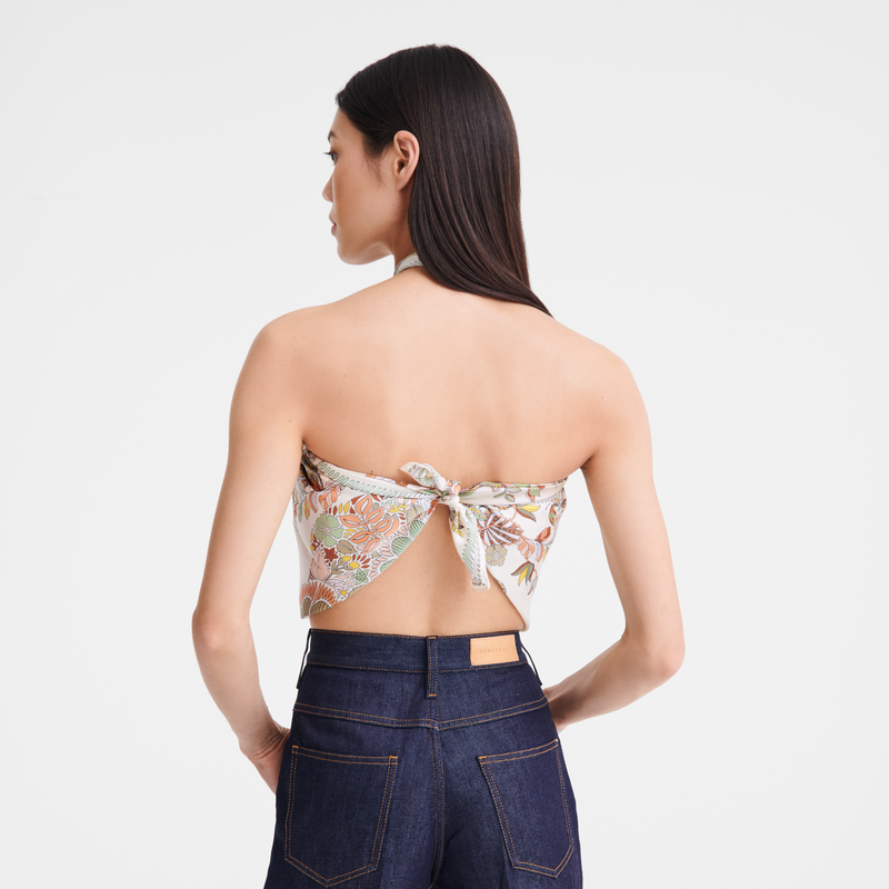 For&ecirc;t Longchamp 丝巾 90 , 象牙白 - 真丝  - 查看 3 3