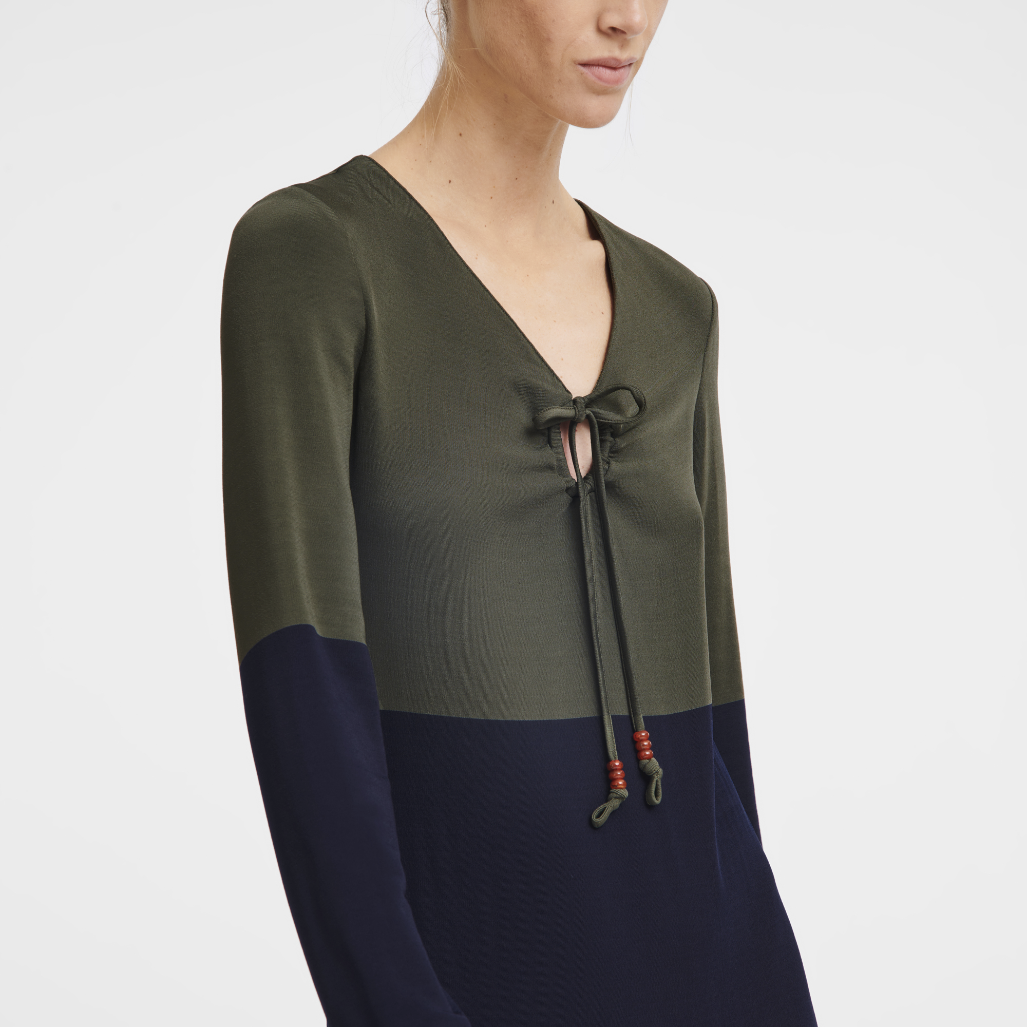 Long dress, Navy/Khaki - View 3 of
4 - zoom in null Long dress, Navy/Khaki