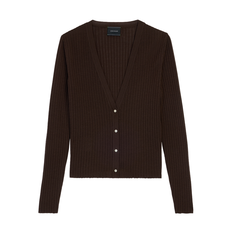 Cardigan , Mocha - Knit  - View 1 of  5
