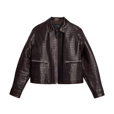Jacket , Mocha - Leather