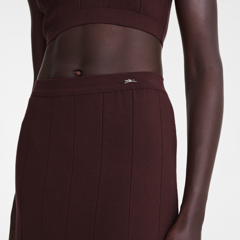 Midi skirt , Burgundy - Knit  - View 5 of  5