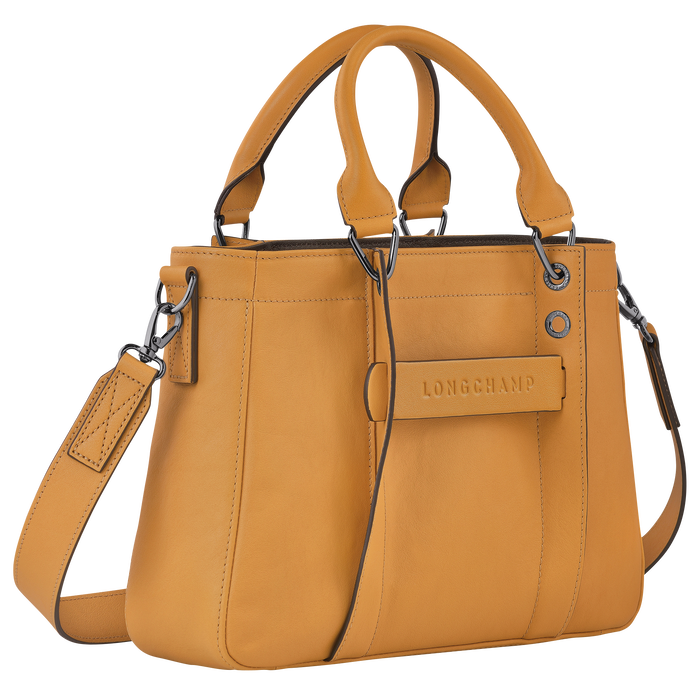 Longchamp 3D 手提包小号, 浅黄褐色