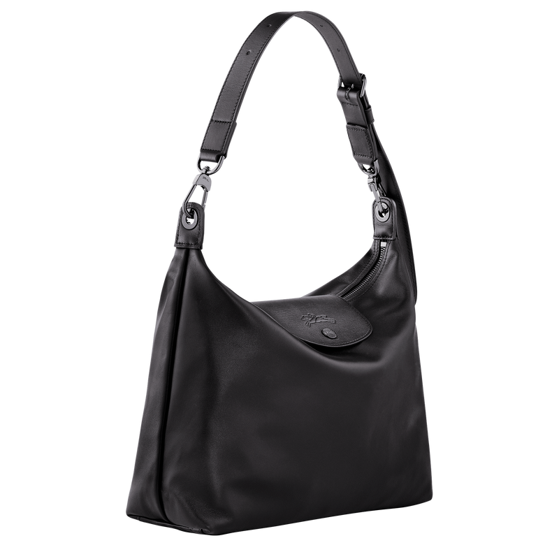 Le Pliage Xtra M Hobo 袋 , 黑色 - 皮革  - 查看 3 6