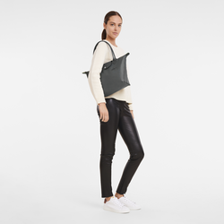 Le Pliage Green M Tote bag , Graphite - Recycled canvas