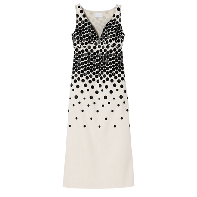 长款连衣裙, Black/Beige