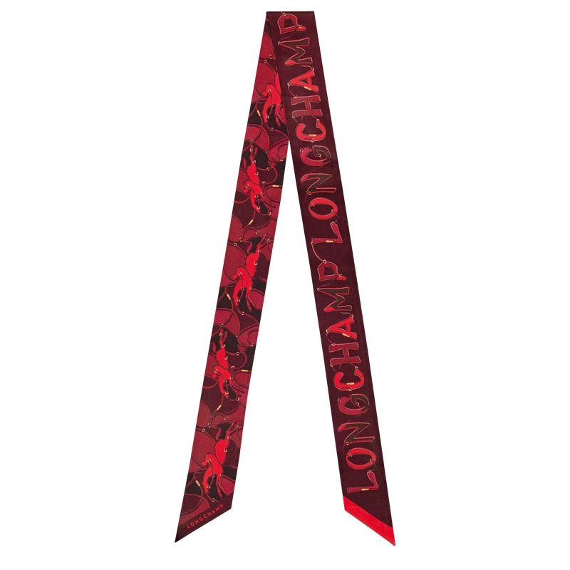 Cheval Longchamp 细丝带 , 勃艮第色 - 真丝  - 查看 1 2