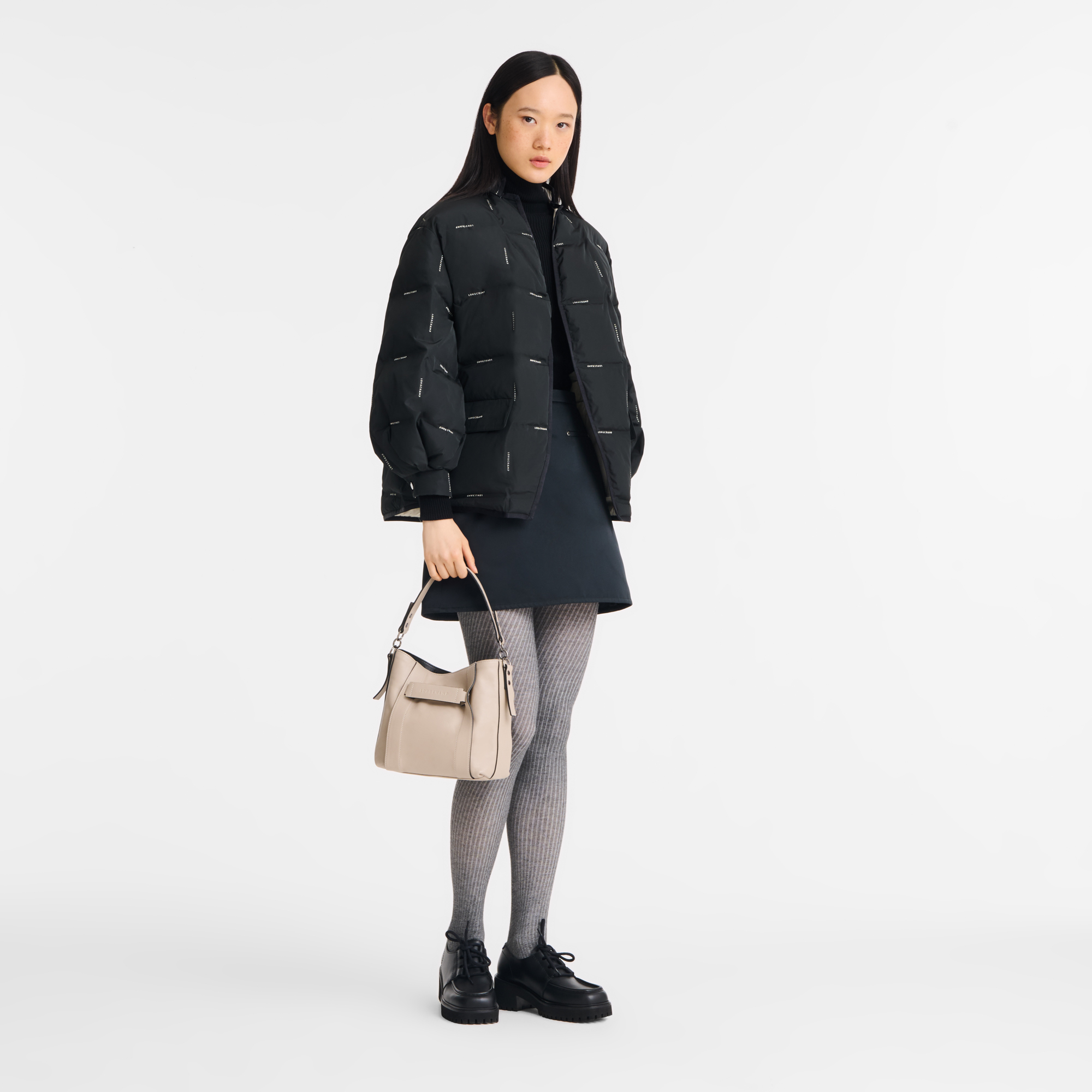 Longchamp 3D 斜挎包 S, 陶灰色