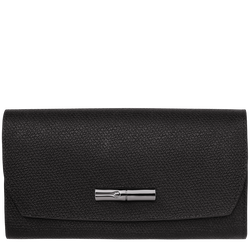 Roseau Continental wallet , Black - Leather
