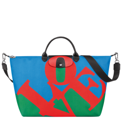 Longchamp x Robert Indiana Travel bag , Red - Canvas