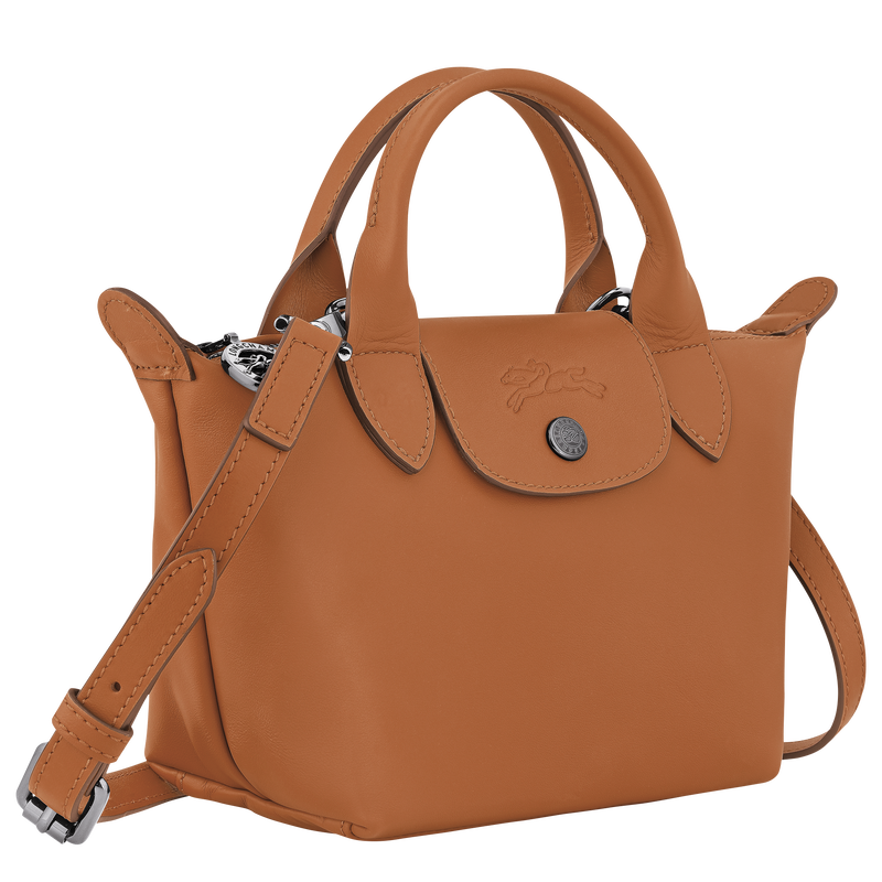 Le Pliage Xtra XS Handbag , Cashew - Leather  - View 3 of  6