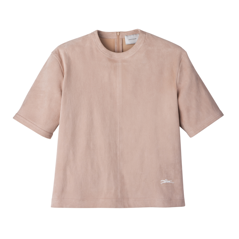 Short leather top , Pink - Leather  - View 1 of  4