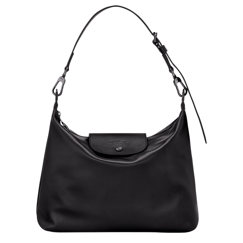 Le Pliage Xtra M Hobo 袋 , 黑色 - 皮革  - 查看 1 6