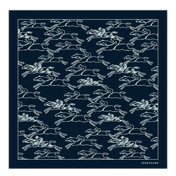 Gallop Denim Silk scarf 50 , Navy - Silk