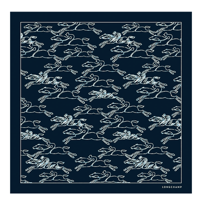 Gallop Denim Silk scarf 50, Navy