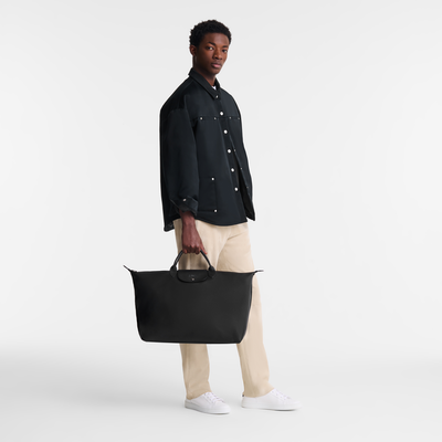 Le Pliage Xtra L 旅行包 , 黑色 - 皮革