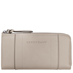 Longchamp 3D 长款拉链钱包 , 土褐色 - 皮革