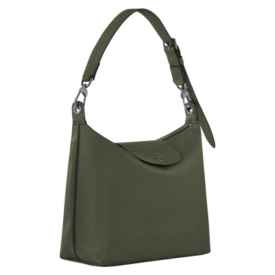 Le Pliage Xtra M Hobo 袋 , 冷杉色 - 皮革