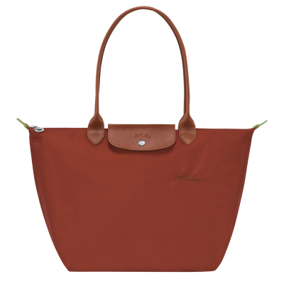 Le Pliage Green L Tote bag , Chestnut - Recycled canvas