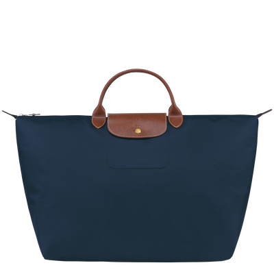 Le Pliage Original L 旅行包 , 海军蓝色 - 再生帆布