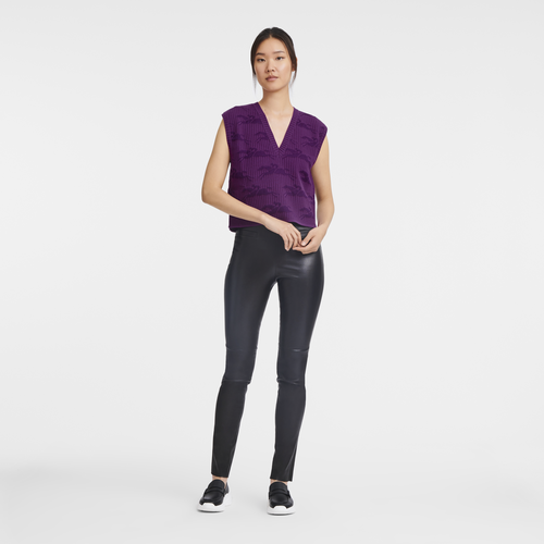 Sleeveless sweater , Violet - Knit - View 2 of  3