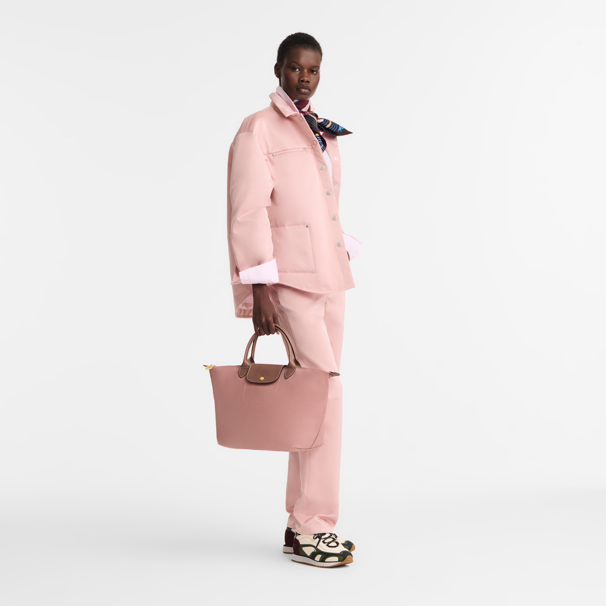 Le Pliage Original Handbag M, Pink Tea