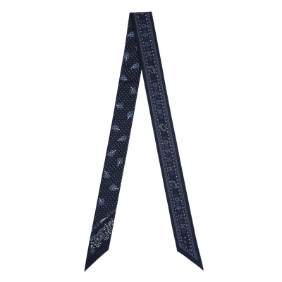 French Bandana Headband , Navy - Silk
