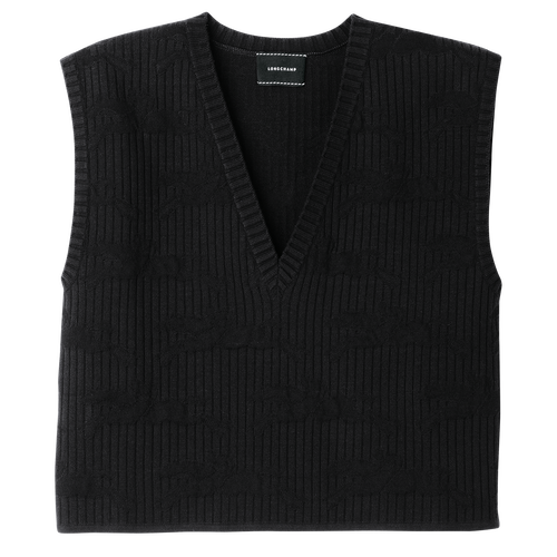 Sleeveless sweater , Black - Knit - View 1 of  4