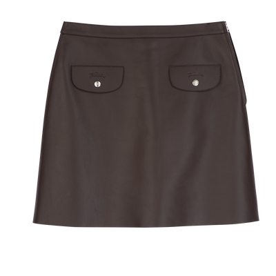 半身裙 , 乌木色 - 皮革