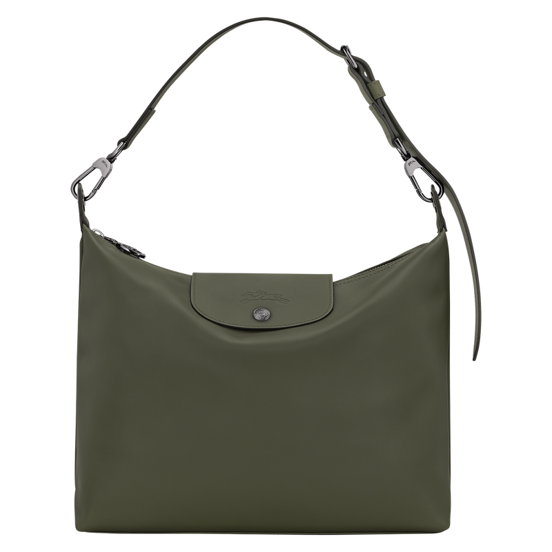 Le Pliage Xtra M Hobo 袋 , 冷杉色 - 皮革  - 查看 1 6