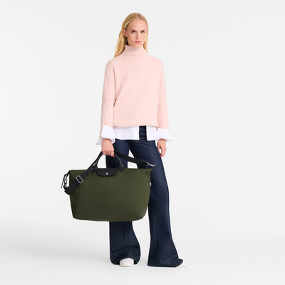 Le Pliage Energy L 旅行包 , 卡其色 - 再生帆布