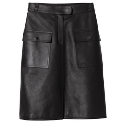 Skirt , Black - Leather