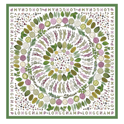 Silk scarf 90, Green