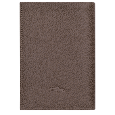 Le Foulonn&eacute; Passport cover , Taupe - Leather
