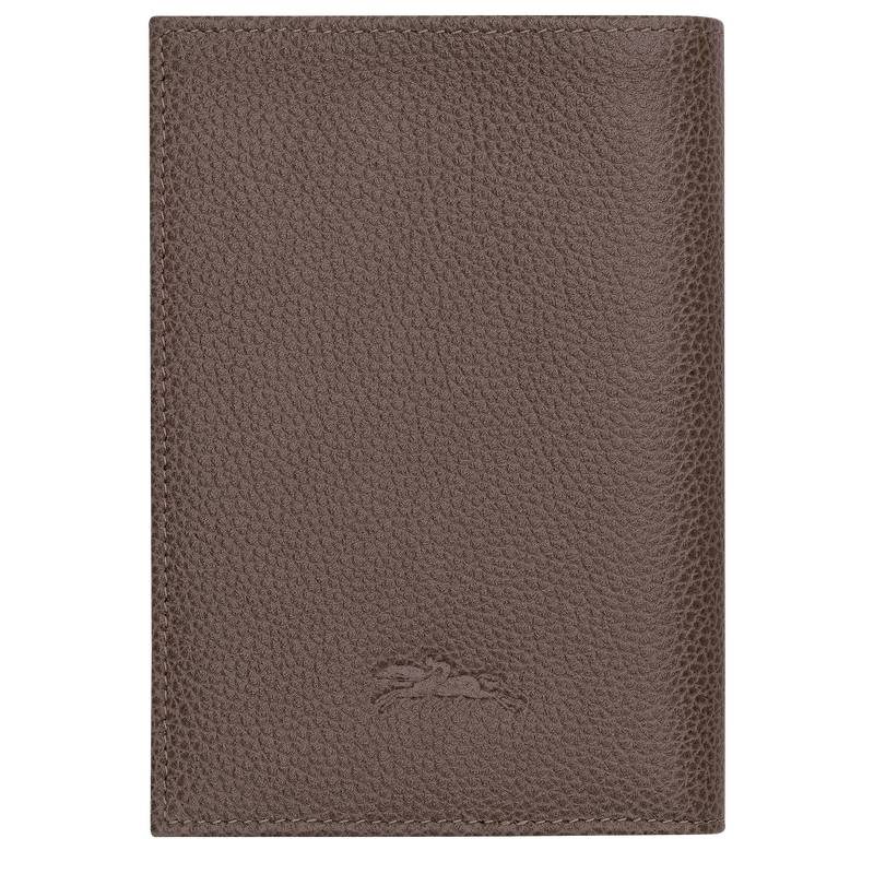 Le Foulonn&eacute; Passport cover , Taupe - Leather  - View 2 of  3