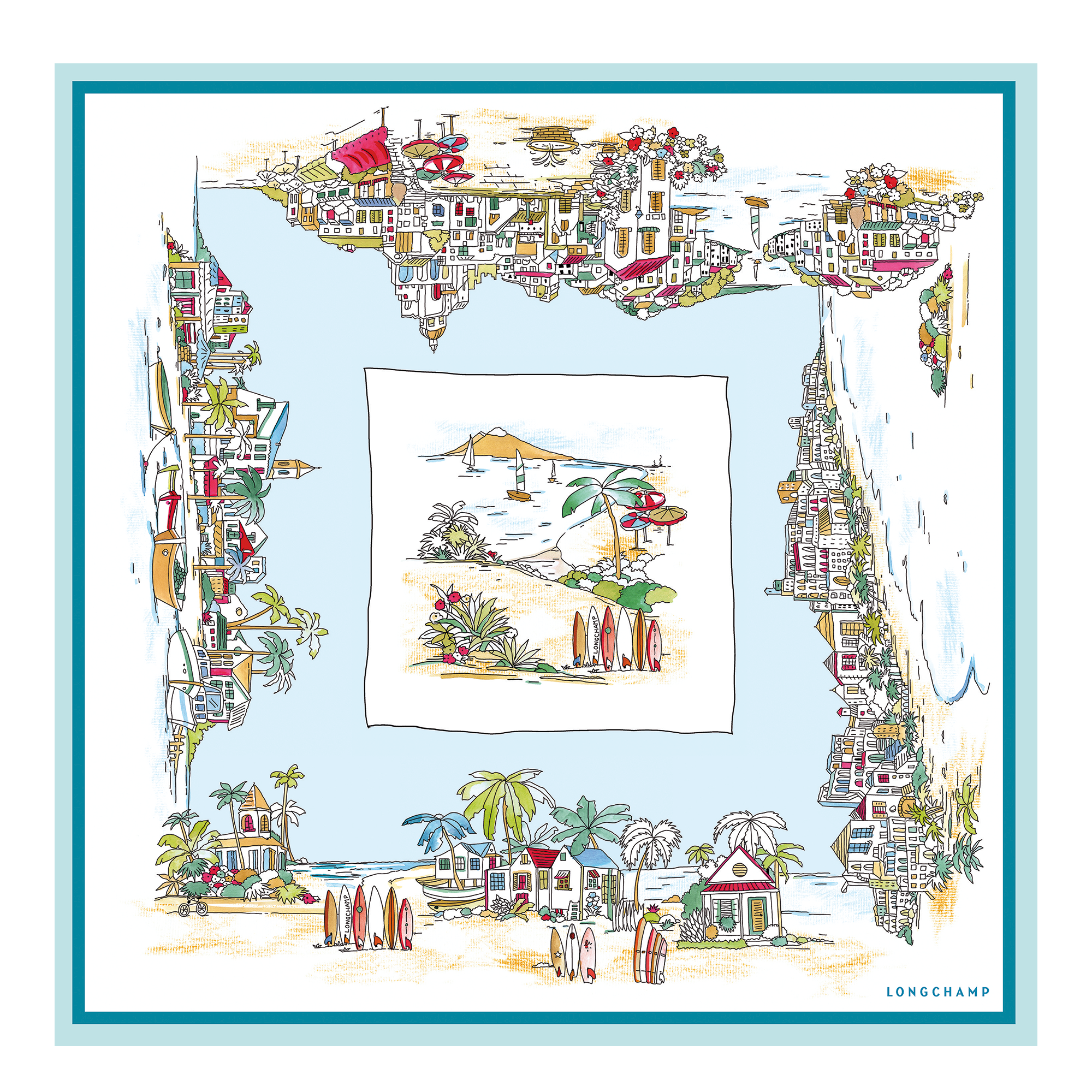 Vivement l'Et&eacute;（盛夏可期） 丝巾 70, 天空蓝