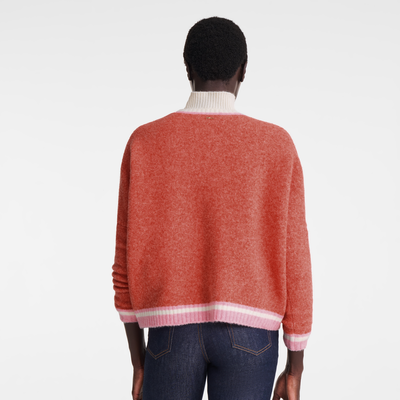 null Round collar jumper, Coral/Pink