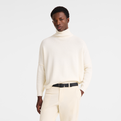 Le Foulonn&eacute; Men's belt, Mocha/Black