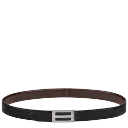 Delta Box Men's belt , Black/Mocha - Leather