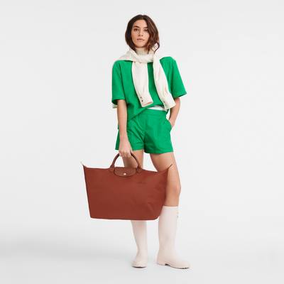 Le Pliage Green L 旅行包 , 栗子色 - 再生帆布