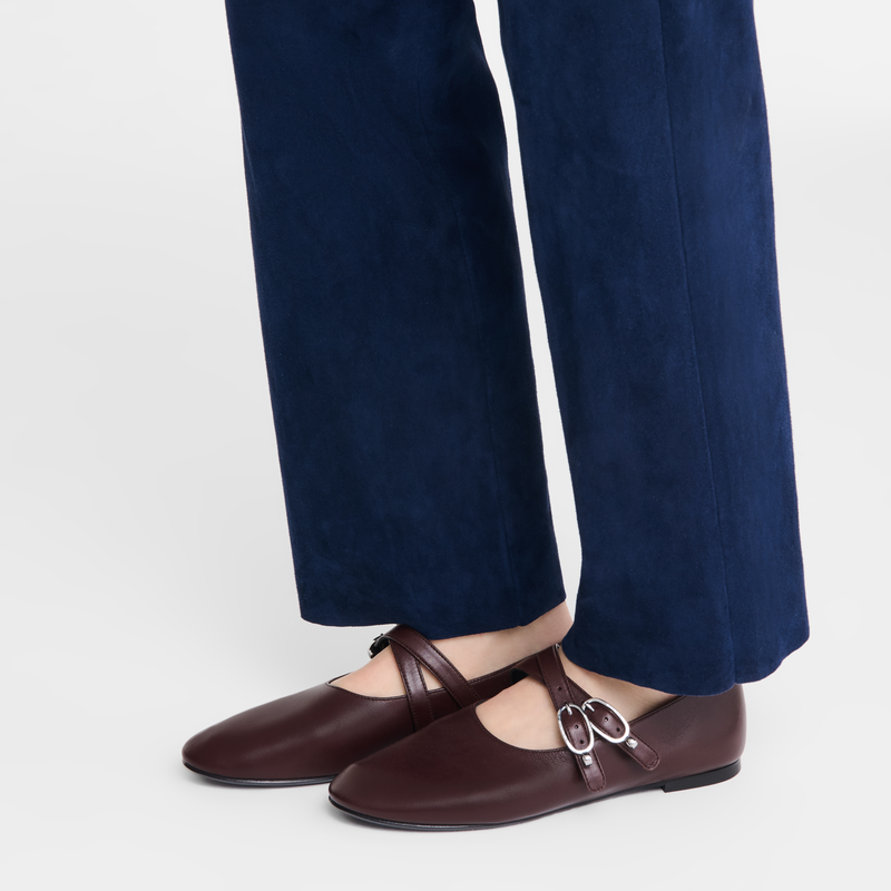 Le Foulonn&eacute; 系列 平底鞋 , 摩卡色 - 皮革  - 查看 4 4