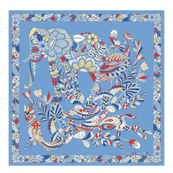 Forêt Longchamp Silk scarf 50 , Sky Blue - Silk