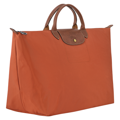 Le Pliage Original L 旅行包 , 砖红色 - 再生帆布